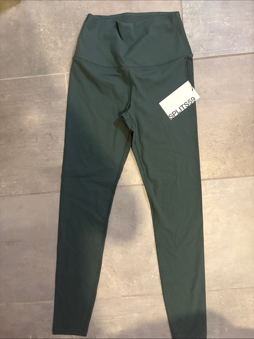 Splits59 Dark Green High-Rise Ribbed Leggings